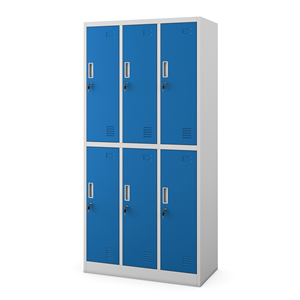 Casiers à vêtements pour employés en acier laminé à froid à 6 portes, serrure à <span class=keywords><strong>code</strong></span>, structure démontable, vestiaire Orpheus OR-MLW32 - Product Image 1