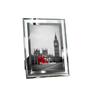 Clear Transparent Glass Picture Frames for 5x7 Photos Display Easel Stand Gift for Friends and Family