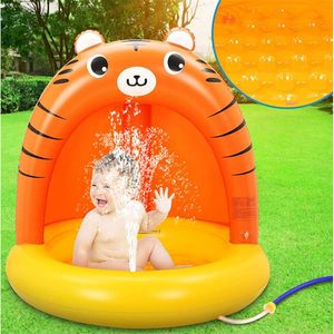 Piscine gonflable en forme de tigre 100x90cm, jeu aquatique extérieur pour enfants, en PVC - Product Image 1