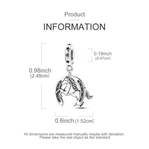 จี้รูปม้าเงินแท้ 925 ดีไซน์ใหม่ล่าสุด ขายส่ง สำหรับทำสร้อยข้อมือ ของขวัญสำหรับผู้หญิง - Product Image 5
