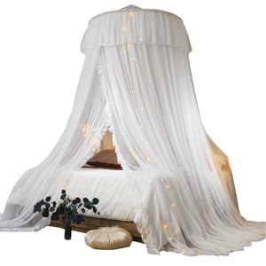 Moustiquaire double couche rose et bleue, rideau <span class=keywords><strong>de</strong></span> lit romantique style princesse royale, pliable, 100% polyester, pour usage domestique - Product Image 2