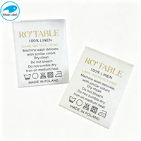 Étiquettes imprimées personnalisées écologiques pour vêtements, ruban blanc, nylon, taffetas, satin, étiquette d'entretien pour vêtements