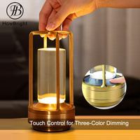 Lampe de table LED à trois couleurs à intensité variable avec abat-jour en métal - Éclairage moderne pour chambre à coucher et bureau Blanc 3000K/4000K/6000K Température de couleur