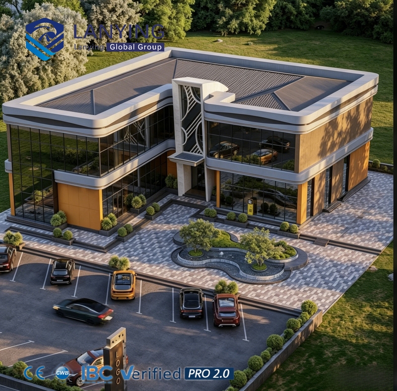 Luxury Prefabricated Steel Showroom Architectural Commercial
