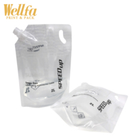 Sac d'emballage liquide en plastique transparent réutilisable à impression personnalisée 2L emballage de détergent de savon 3l 5l pochette à bec verseur debout avec buse Doypack