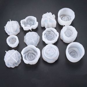 Moule en silicone 3D Fleur de Pivoine pour bougie d'aromathérapie, DIY, décoration intérieure, savon, résine, artisanat, pour bougie en forme de rose, fabrication de bougies en cire de soja - Product Image 1