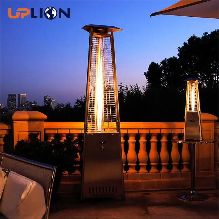 Uplion açık su geçirmez kule tipi dikey rüzgar geçirmez paslanmaz çelik avlu ticari kuvars cam tüp ısıtıcı