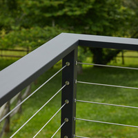 EKOO Garde-corps moderne à câble en acier inoxydable garde-corps d'escalier noir design pour garde-corps de pont