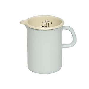 Taza Medidora Esmaltada de 1 Litro Color Turquesa con Asa para Uso en la Cocina - Product Image 1