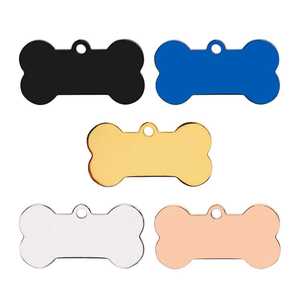 Placas de Identificación para Perro en Forma de Hueso de Acero Inoxidable con Logotipo Personalizado, Placa de Metal para Collar, Suministros para Perros - Product Image 1