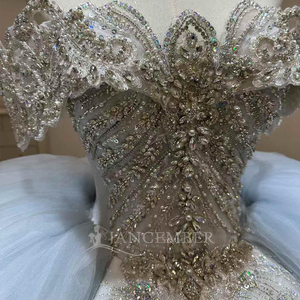 Nouvelle Robe de Mariée de Luxe Lsjj63 avec Perles et Strass, Style Princesse, pour un Look Rêveur et Élégant - Product Image 4