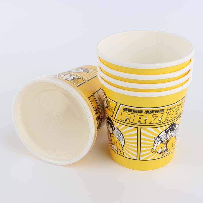 Hot Sell Colorful Design Paper Cup For Ice Cream With Lids