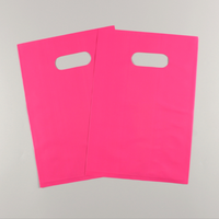 Sac en plastique avec poignée découpée à l'emporte-pièce blanc rose noir bleu sacs de marchandises en plastique