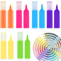 Juego de Marcadores Fluorescentes Escolares de Diseño Nuevo, con Logotipo Personalizado, para Regalo o Recompensa al Cliente