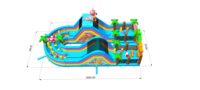 Parcours d'obstacles gonflable WINSUN Flamingo Tropical avec toboggan, en PVC étanche, certifié CE, pour enfants, location pour fêtes en extérieur