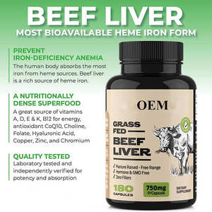 Cápsulas de Hígado de Res Orgánico Alimentado con Pasto VitaHall, Suplemento Energético <span class=keywords><strong>Natural</strong></span> Liofilizado, Vitamina B12, Calcio, Hierro, Zinc, Selenio - Product Image 5