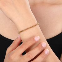 Pulsera de Cadena de Perlas de Acero Inoxidable Simple y Moderna, Joyería de Mano Unisex con Eslabones de Perlas Redondas Lisas, Venta al Por Mayor