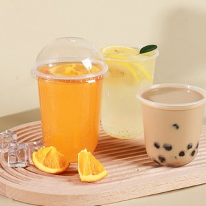 Gobelets à bulles jetables en plastique PET avec couvercle 500ml 700ml, gobelets transparents de qualité alimentaire pour thé au lait, desserts, boissons froides - Product Image 2