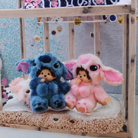 Boneka Anime Kelinci Super Lembut Monchichii Mengqiqi Kawaii 11-30CM Mainan Plush Isi Kapas PP