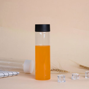 Bottiglia in PET Trasparente Cilindrica da 250ml/500ml/800ml con Tappo a Vite e Serigrafia per Bevande, Succhi, Caffè Freddo, Tè al Latte - Product Image 3