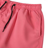 Pantalones Cortos Deportivos para Hombre, de Secado Rápido, Transpirables, de Poliéster y Nailon, con Cierre de Cordón, Cintura Media, Diseño Sólido, Tejido de Punto, para Natación