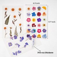 Autocollants à thème de fleurs pressées autocollants en résine florale séchée autocollants autocollant de journalisation botanique pour Scrapbook