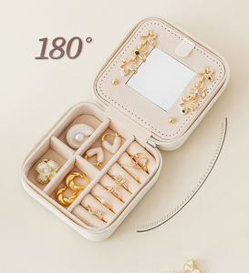 Xách tay <span class=keywords><strong>mini</strong></span> đồ trang sức Du Lịch tổ chức cá nhân ban đầu hộp đồ trang sức quà tặng tốt nhất đồ trang sức trường hợp tổ chức với gương - Product Image 3