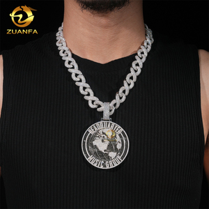 Nero Moissanite terra mappa del <span class=keywords><strong>mondo</strong></span> ciondoli personalizzati 2.5in Moissanite ghiacciato diamanti pieni lettera nome iniziale collana di gioielli - Product Image 5