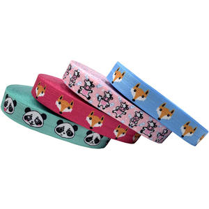 100 yardas Rana <span class=keywords><strong>Panda</strong></span> estampado pliegue sobre elástico zorro mariquita gato ballena sirena FOE elástico para niñas banda para el cabello pulsera Accesorios - Product Image 3