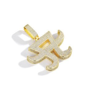 Ayumi Hamasaki Style Zircon Pendant A Logo Full Diamond Hip Hop Necklace Men's Everyday Wear - Product Image 5