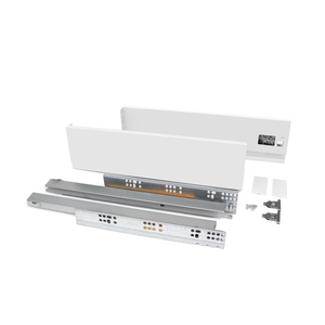 Kit cassetto in acciaio bianco con chiusura morbida per EMUCA 3170512 vertice per cucina o bagno 40kg capacità 93mm altezza 450mm profondità - Product Image 1