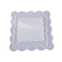 Kit Moule en Silicone à Trois Niveaux pour Sous-Verres, Présentoir à Gâteaux et Desserts, Résine Époxy DIY