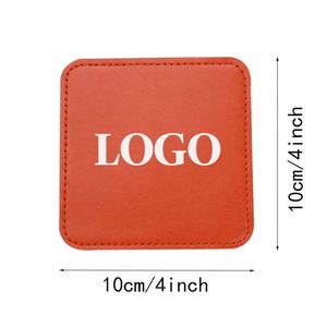 Sous-verres personnalisés en cuir PU gaufré pour impression, cadeaux promotionnels, sous-verres vierges par sublimation, avec logo personnalisé, vente chaude - Product Image 3