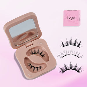 Hot Selling Handmade 3D Reusable Hard <b>Magnetic</b> False Eyelashes Kit Custom Logo Natural Looking Water Resistant No Glue Needed - Product Image 3