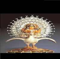 Statue de divinité tibétaine bouddhiste Paon en résine, figurine religieuse |   Sculpture d'autel pour la méditation et la décoration intérieure