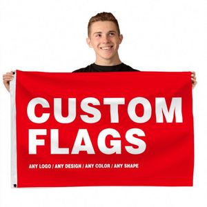 Banderas Personalizadas de Entrega Rápida, Impresión de Logotipos, Impresión a una o dos Caras, Tela de Poliéster Resistente al Agua, Transferencia Térmica - Product Image 1