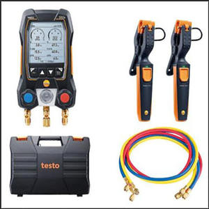 Kit intelligent Testo 550s 0564 5503 avec tuyaux de remplissage - Manifold numérique intelligent avec sondes de température à pince sans fil - Product Image 6