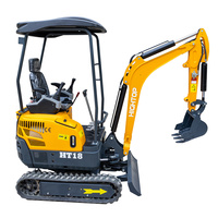 Mini-excavatrice de marque réputée Hightop, 1800 kg, 18,4 kW, mini-pelle, mini-excavatrice à chenilles de 1,8 tonne pour l'agriculture