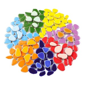 Tessere di mosaico in ceramica alla rinfusa ovali a mosaico di dimensioni casuali pezzi di ceramica fai da te piatti artigianali vasi vasi tazze mosaico che fanno forniture - Product Image 1