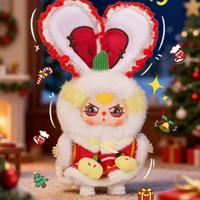 Baby Three Frohe Weihnachten Plüschtiere 100% Überraschungsbox Niedliche Hasen-Plüschpuppen mit Vinyl-Gesicht für Weihnachtsdekoration und Taschenanhänger