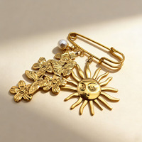 Nuevos Broches de Diseño Coreano Delicados y Lujosos, Elegantes Colgantes de Mariposa y Flor, Broches de Moda para Damas, Venta al Por Mayor