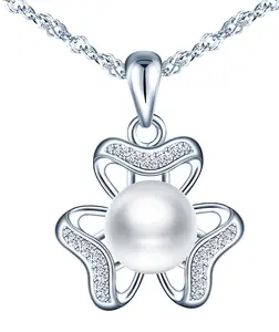 Elegante Collana di Perle 925 gioielli in argento per le ragazze le donne