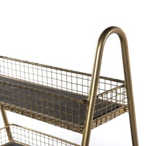 Vishwa Udhyog Modern 3 Tier Wire Basket Shelf Organizer Display <b>Rack</b> with Panel Design Rajasthan for Living Room <b>Kitchen</b> Counter - Product Image 5