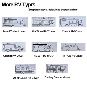 공장 도매 사용자 정의 크기 로고 클래스 a RV 커버 립스톱 방수 방풍 안티 UV 접이식 야외 RV 커버 - Product Image 6