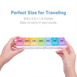 New Weekly Pill <b>Tablet</b> Organizer Pills Holder Box for Travel <b>7</b> Compartments Pill Box <b>7</b> Days Organizer - Product Image 2