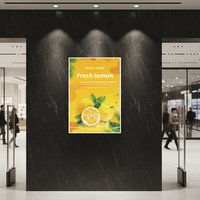 Peralatan Periklanan Profesional Modern, Light Box Snap Open yang Dapat Diganti, Layar LED untuk Menu Restoran, Papan Nama Ritel