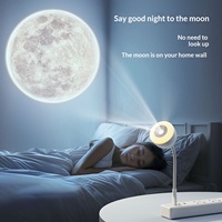 Lampe de projection USB ciel étoilé et lune avec commande vocale et télécommande, en ABS, luminosité réglable, veilleuse de chambre