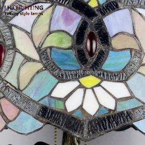 LongHuiJing Brand tiffany Lamp Home Table Lamp Stained Glass Lamp tiffany <b>Light</b> Vinagte - Product Image 4
