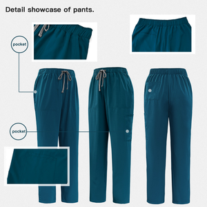 <strong>Top</strong> Selling Medical <strong>Scrub</strong> Washable Short Sleeves Logo Custom Doctor Nurse Set Stretchy Surgical Uniforms <strong>Top</strong> and Pants Unisex - Product Image 5
