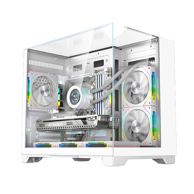 Factory ODM OEM Matx Gaming Pc Tempered Glass Mid Tower Computer Case Three Sides Tempered Glass Itx Pc Case
